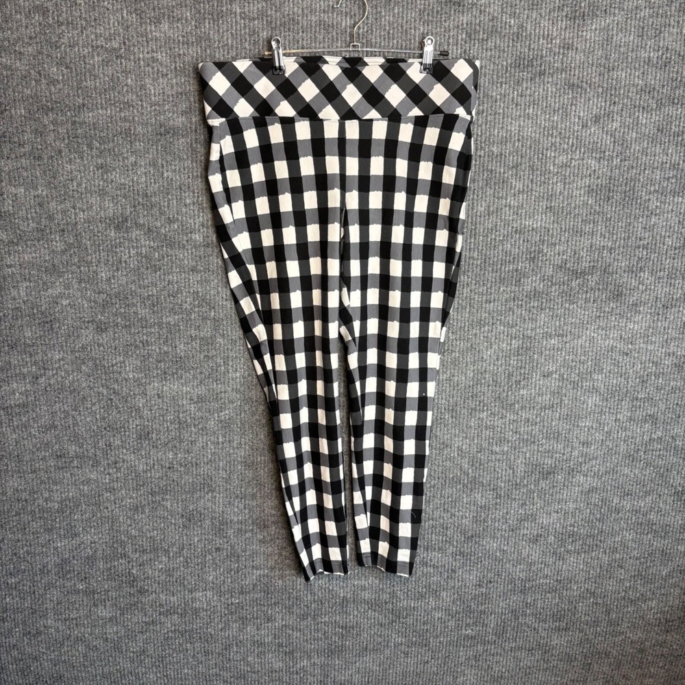 Betsey Johnson Torrid Checkerboard Pants Size 1 Black White Stretch Y2K